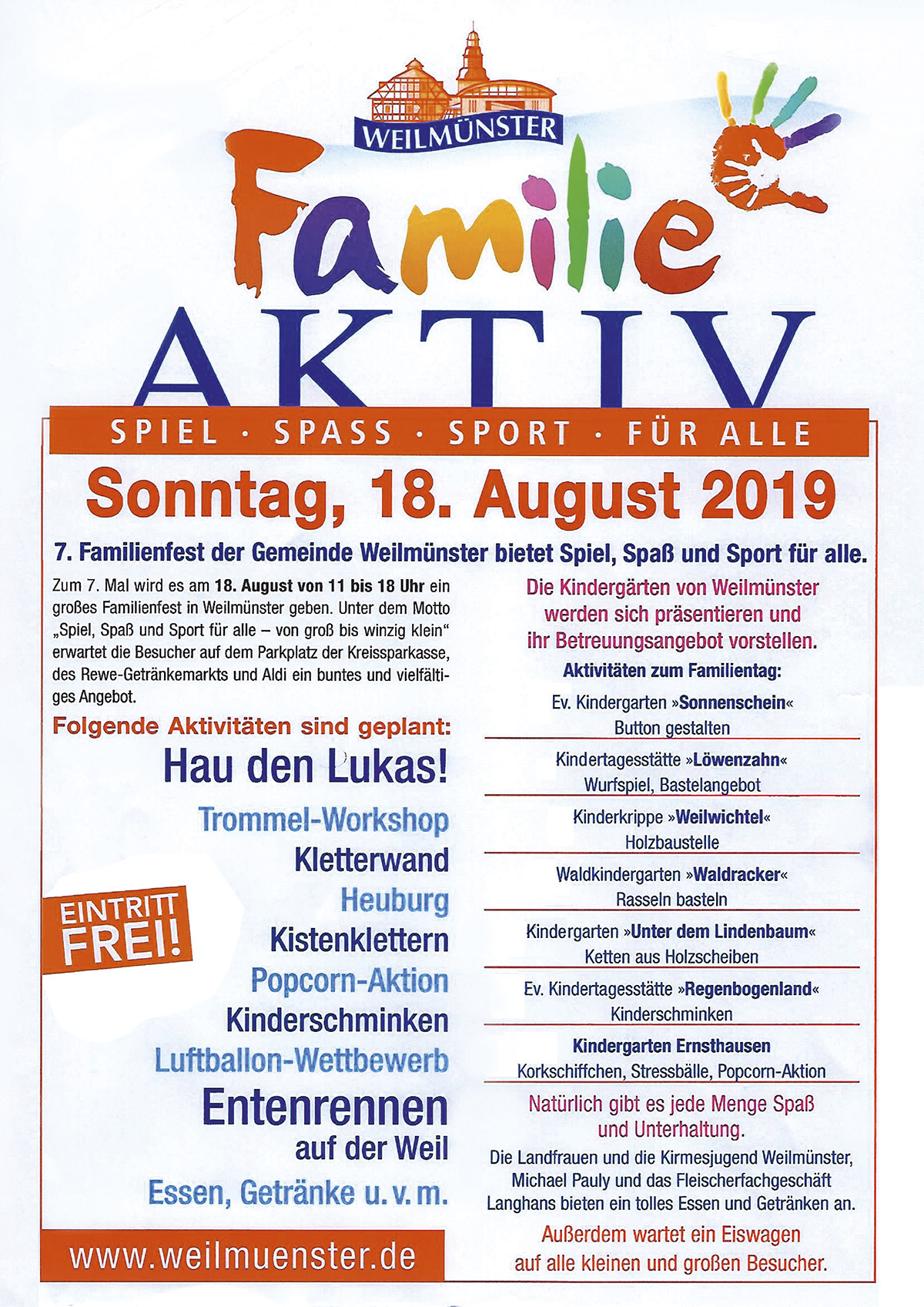 FamilieAktiv - Familienfest in Weilmünster / Taunus