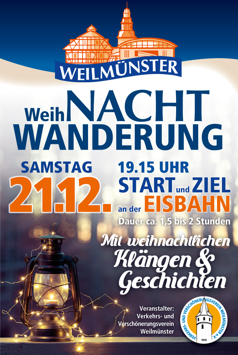 Verkehrs- und Verschönerungsverein Weilmünster Plakat WeihNACHTwanderung 2019