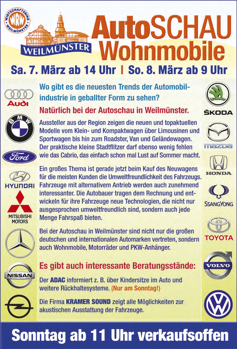 WN Fruehlingsmarkt2020 Autoschau Info